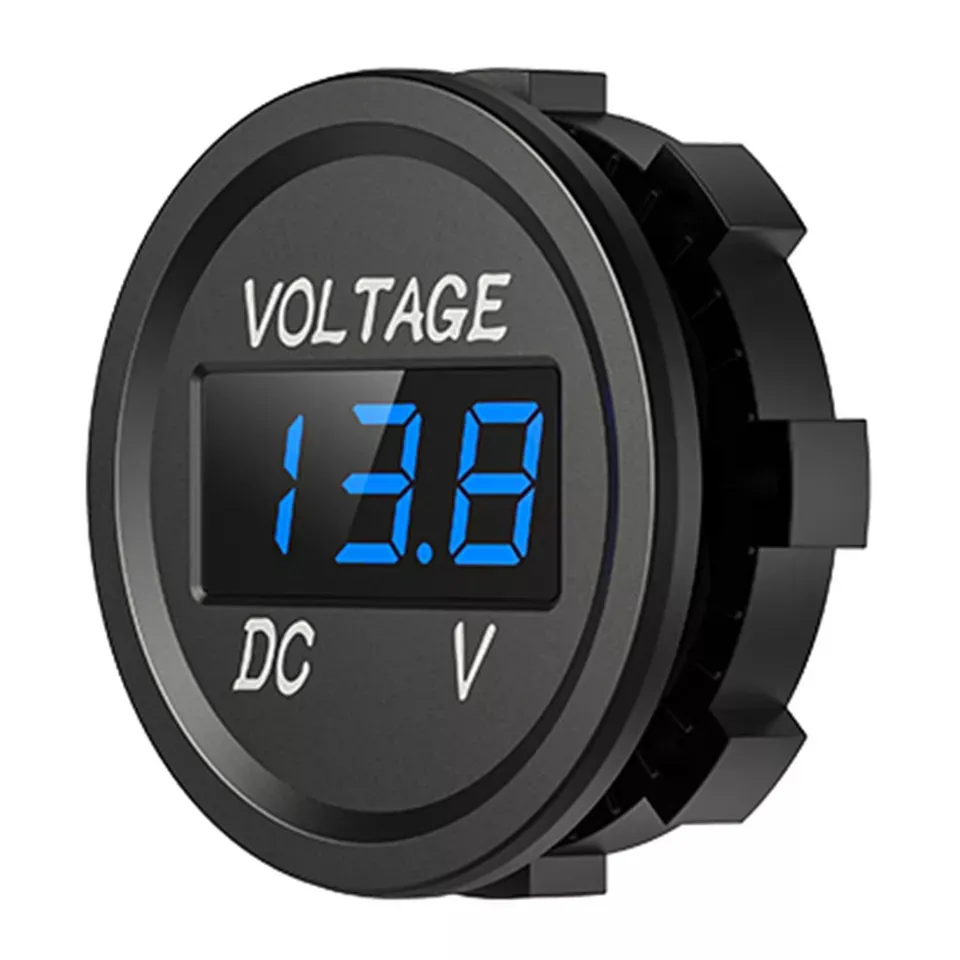 28mm  12 - 24 V VOLTMETRE (MAVİ)